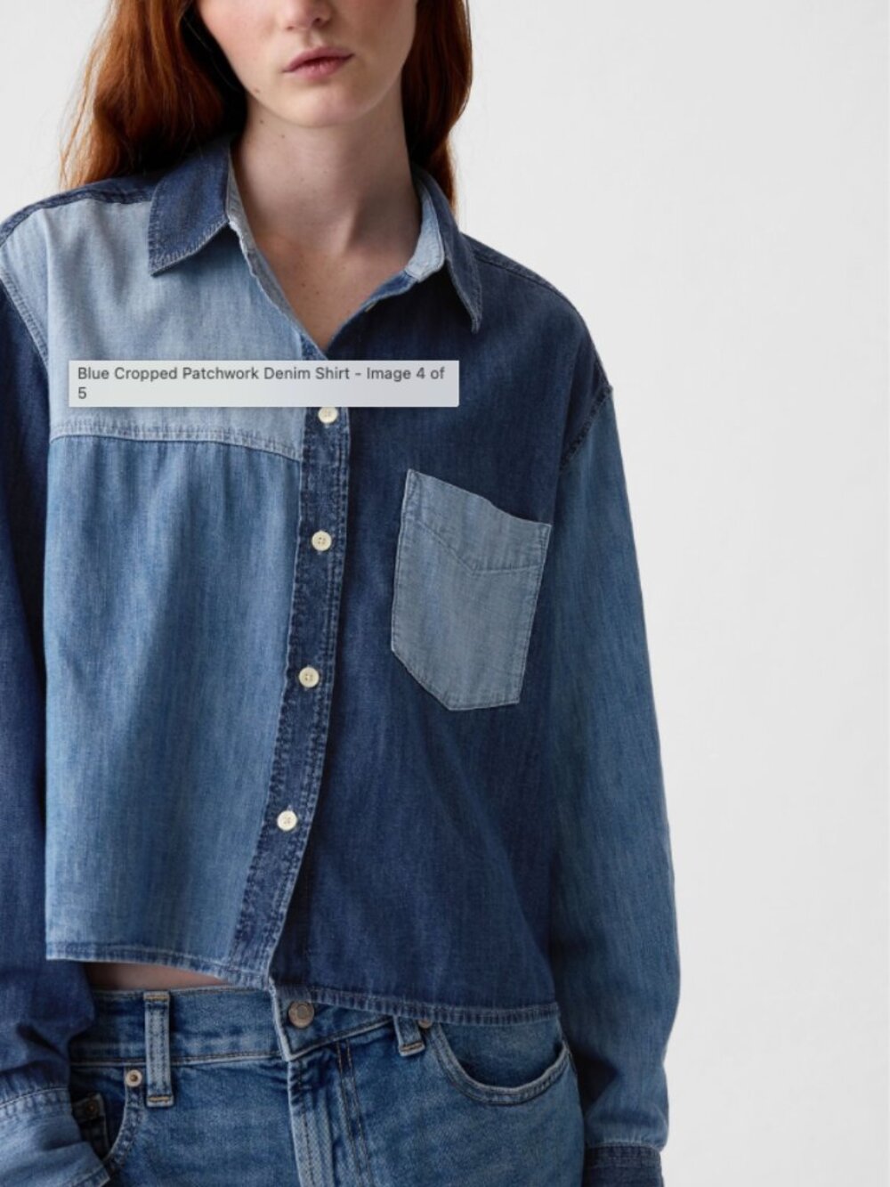 Gap- Patchwork Denim Shirt, XL Tall